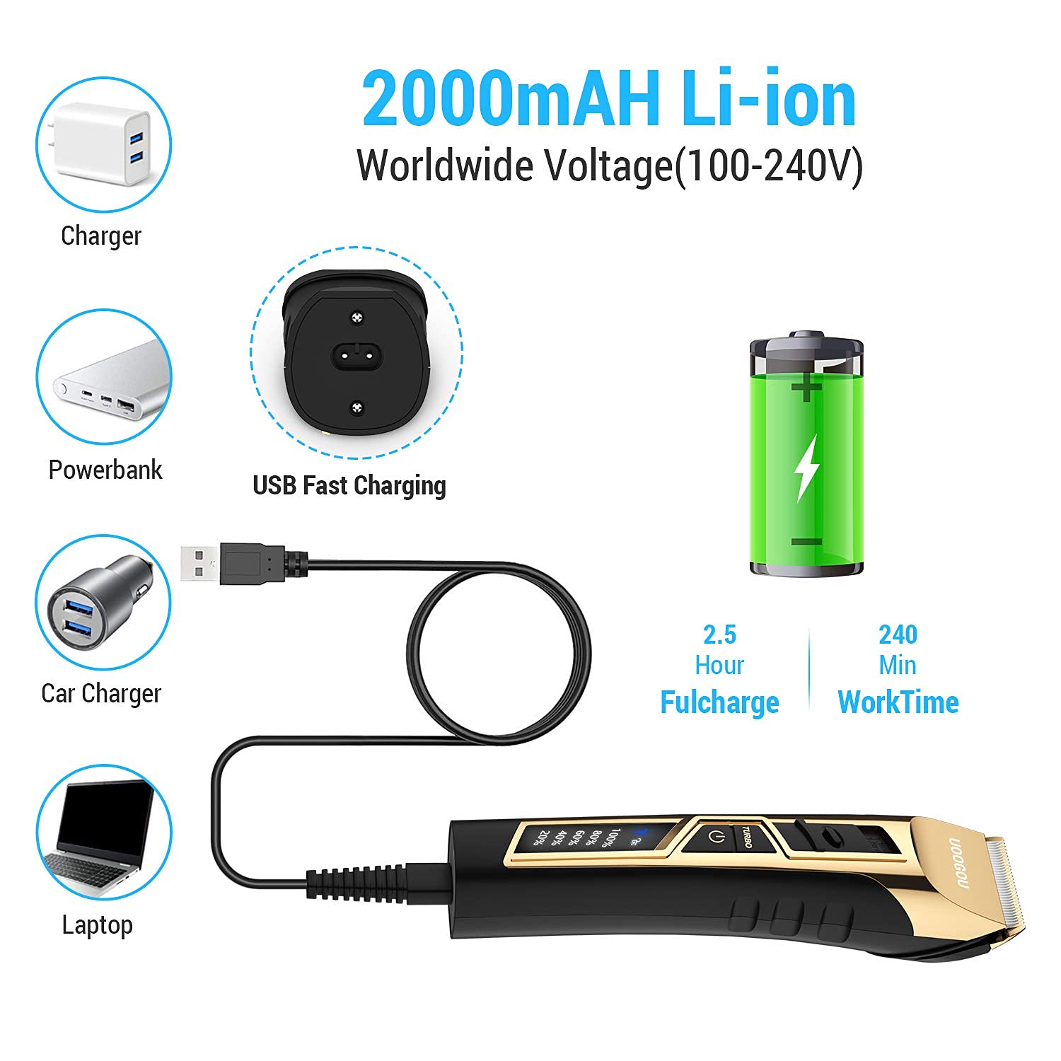 UOOGOU Professional Hair Trimmer